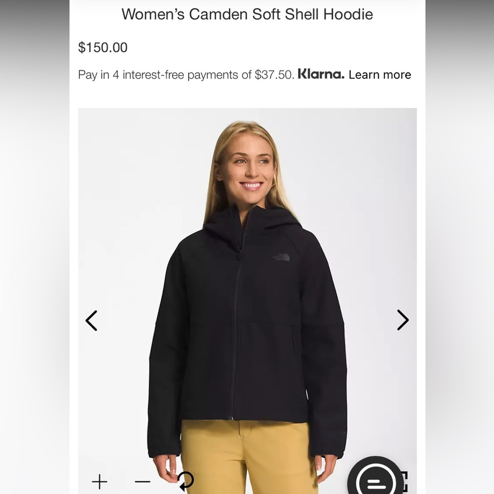 Womens North Face Camden Softshell Medium black